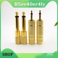 B5ev40er4ly Shop 2pcs 6.35mm 1/4" mono Male To 3.5mm 1/8" Female Connector Jack Audio Speaker Mono Terminal Plug Headphone Adapter Gold Plated 6.5mm