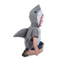 Eraspooky 1-6Years Cute Hood Shark Cosplay Halloween Costume For Kids Children Animal Toddler Carnival Party Cartoon Fancy Dress