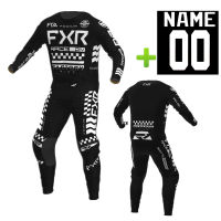 FXR Podium Motorcycle Troops Set, All-Terrain Motocross Jersey, Transpirable Combo MX Color Black, 2023