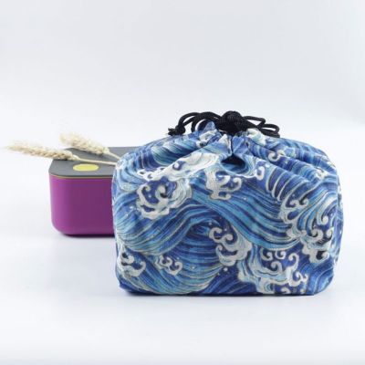 Lunch Bag Thermal Insulated Japanese Style Bento Pouches Portable School Food Storage Travel Picnic Cooler Printed Office Cloth