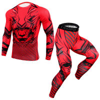 New Rashguard Muay Thai Suit for Men Qucik Drying Breathable Elastic Fitness Training Compression Mma King Boxing Gym Muaythai