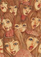 Shintaro Kago เลือก24สไตล์ภาพยนตร์การ์ตูนแนวสยองขวัญชุดภาพยนตร์ศิลปะพิมพ์ลายของตกแต่งผนังบ้านโปสเตอร์ผ้าไหม24X36นิ้ว69F 0726