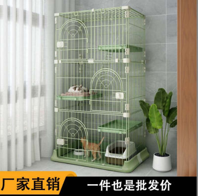 Spot parcel post Cat Cage Home Indoor Super Large Free Space Two-Storey Small Cat Villa Cat House Cattery Fence Cat Supplies