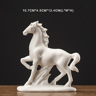 รูปปั้นม้าสีขาวเซรามิกรูปนก-pinny-เครื่องประดับรูปมาสคอตงานฝีมือรูปสัตว์อุปกรณ์ประดับตกแต่งบ้าน