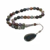 Indian Agate Tasbih and Agate Drop Shape Pendant Popular Styles Muslim Rosary 33 66 99 Misbaha Bead Islamic Rosary Islamic Gift