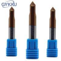 GYKKU HRC55 เครื่องตัดมิลลิ่งลบมุม 90 °ดอกเอ็นมิลล์คาร์ไบด์สําหรับเหล็กอลูมิเนียมเครื่อง CNCRouter Bits 2Flutes Chamfering Cutters