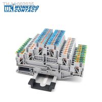 ✵ 5Pcs PT2.5-PE/L/N Push-in Ground Modular 3-Level 2.5mm Grounding Wire Electrical Connector Din Rail Terminal Block PT-2.5-PE-L-N