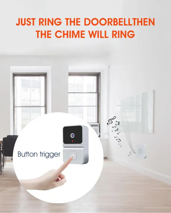 HXR Z30 Doorbell wireless WiFi Smart Visual door bell camera Door Bell for Home Intercom Remote VideoCall Rechargeable Night Version