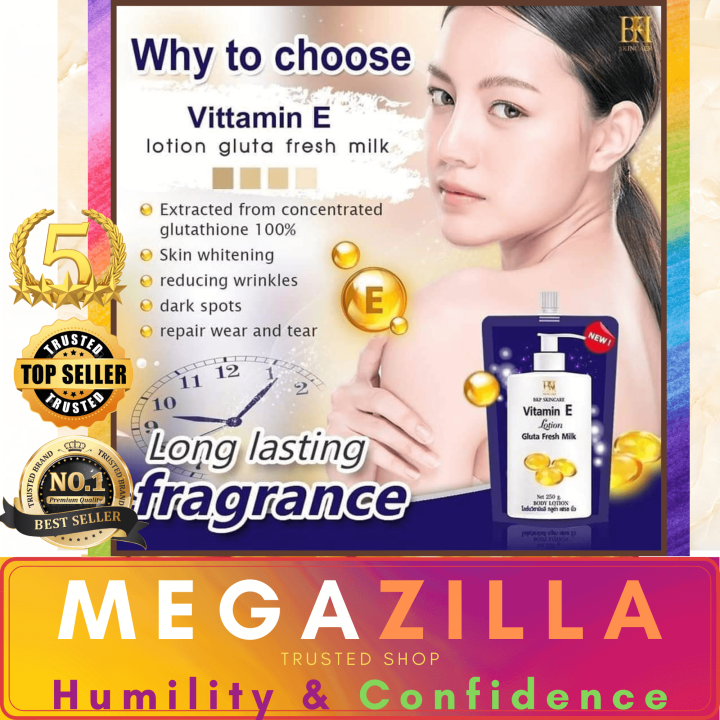 Vitamin E Lotion Gluta Fresh Milk 100 ORIGINAL Made in Thailand 250ml
