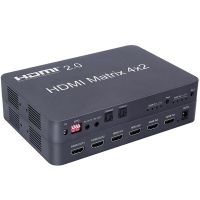 HDMI Matrix 4x 2สวิทซ์แยก4K60Hz HDMI 2.0 Matrix สนับสนุนสัญญาณเสียงออกรีโมทอินฟราเรดออปติคอล4K 4X2เมทริกซ์1080P 4 In 2ออก