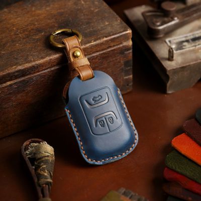 Crazy Horse Leather Car Key Cover Case Keyring Bag for Chery 3 Button Tiggo 3 8 7 5X 2019 2020 Arrizo Fob Protector Keychain
