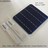 ALLMEJORES 6X6เกรด5.08W เซลล์แสงอาทิตย์แบบโมโนคริสเตอร์ลีน10ชิ้นสำหรับ DIY 50W แผงโซล่าให้สาย Taing + ลวด Busbar ฟรี