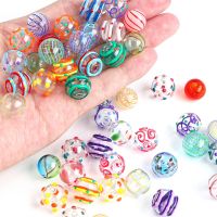 1pc 14/16mm Handmade Hollow Lampwork Glass Beads Round Ball Charm for DIY Wind Bells Jewelry Making Bracelet Earring Accessories DIY accessories and o