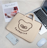 หมีใส่แว่น มีหูหิ้ว กระเป๋าโน็ตบุค13-14นิ้ว ลายหมีใส่แว่น notebook bag