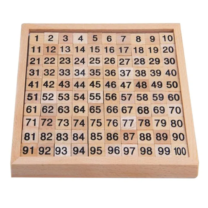 Wooden Toys Hundred Board Montessori 1-100 Consecutive Numbers Wooden ...