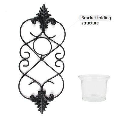 Home Decor Candle Holder Wrought Iron Foldable Anti Rust for Living Room Hotel Wedding Bedroom