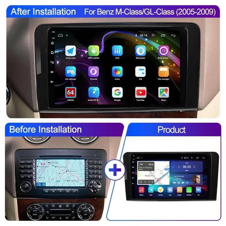 lehx-l6pro-2-din-android-11-car-radio-for-mercedes-benz-ml-gl-aw164-ml350-ml500-gl320-x164-ml280-gl350-gl450-carplay-auto-audio-led-strip-lighting