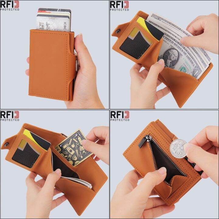 2022-fashion-aluminum-credit-card-wallet-rfid-blocking-trifold-smart-luxury-leather-men-wallets-slim-with-coin-pocket-vallet