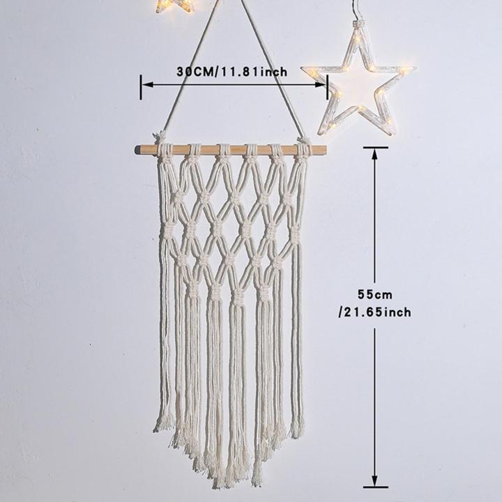 moon-macrame-แขวนผนังแบบทอศิลปะบนผนังทอโบฮีเมียนประดับถักทอพรมผนังพรมมาเครมนอร์ดิกสำหรับสถานรับเลี้ยงเด็ก-อพาร์ทเม้น-ห้องนอน