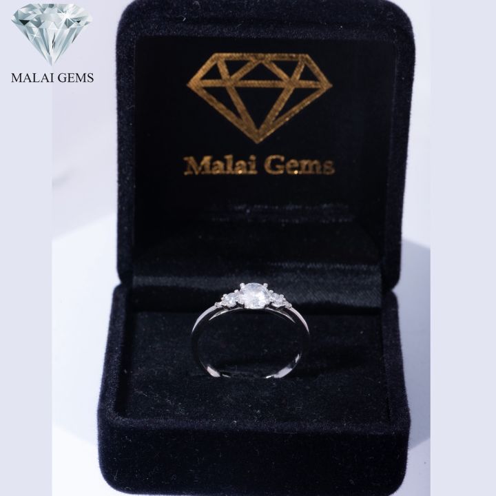 malai-gems-แหวนเพชร-แหวนเพชร-5-เม็ด-เงินแท้-925-เคลือบทองคำขาว-ประดับเพชรสวิส-cz-รุ่น-221-r20791-แถมกล่อง