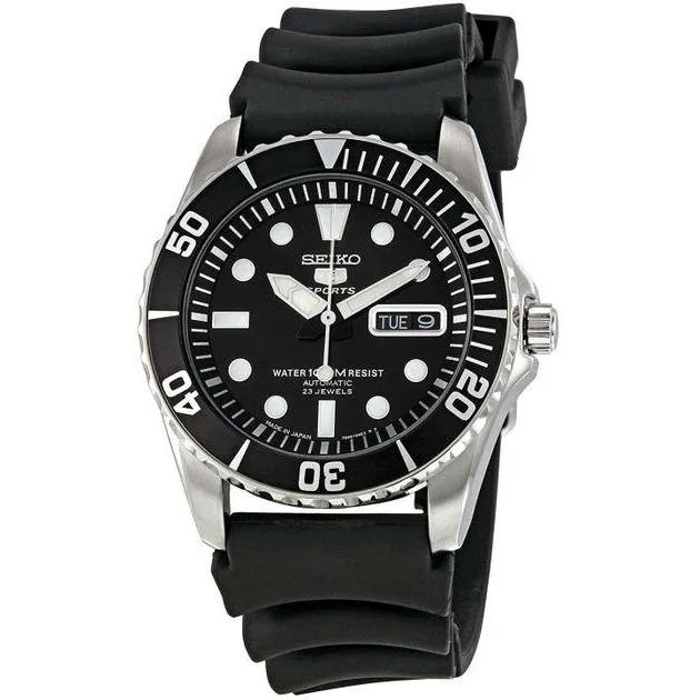 MADE IN JAPAN * SEIKO 5 SPORTS SEA URCHIN BLACK ON RUBBER STRAP AUTOMATIC  MENS CASUAL WATCH SNZF17J2 SNZF17 | Lazada PH