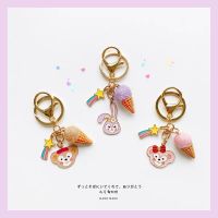 ▧◐◈ Cute Girl Star Dailu Duffy Shirley Mei Bunny Bear Ice Cream Key Chain Couple Airpods Bag Pendant