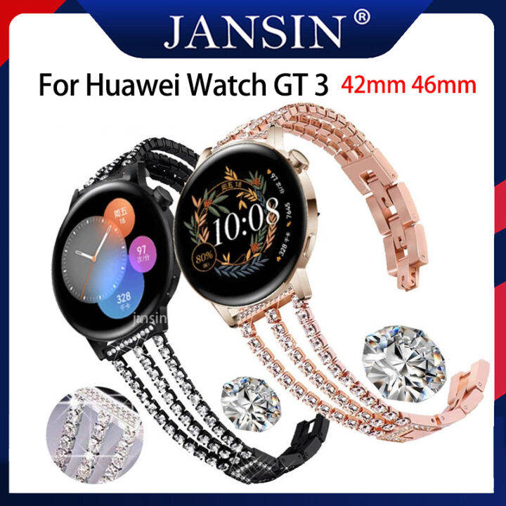 สาย-สำหรับ-huawei-watch-gt-3-se-สายโลหะ-bling-rhinestone-bracelet-สายนาฬิกา-huawei-watch-gt-3-42mm-46mm-อุปกรณ์เสริมสมาร์ทวอทช์