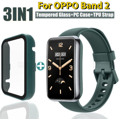 3 In 1สำหรับ OPPO Band 2นาฬิกาสายรัดซิลิโคน + เคสป้องกันวัสดุ PC ทันสมัยและอเนกประสงค์