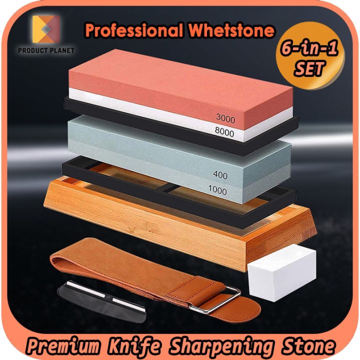 Knife Sharpening Stone Set Professional Whetstone 2 Side Grit 400/1000  3000/8000