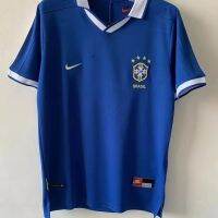 1997เสื้อทีมชาติบราซิลกลับบ้านและออกไป9โรนัลโด้หมายเลข11โรมาริโอแขนสั้นชุดฟุตบอลพัดวินเทจ