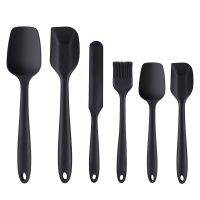 LMETJMA 6 Piece Silicone Spatula Set Non-Stick Heat-Resistant Spatulas Turner for Cooking Baking Mixing Baking Tools KC0320 Pots Pans