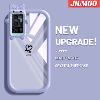 เคส JIUMOO สำหรับ VIVO V23E 4G V23E 5G เคส Y75แฟชั่น Love สีสันสดใสน่ารักกล้องมอนสเตอร์น้อยนิ่มสำหรับเลนส์กันกระแทกแบบใสเคสมือถือความคิดสร้างสรรค์โปร่งใสเรียบง่ายฝาครอบป้องกันซิลิโคน