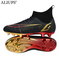 ALIUPS Size 33-45 Golden Men Kids Boys High Ankle Football Boots AGFG Soccer Shoes Sneakers zapatos de futbol Cleats