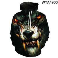 Streetwear Cool Men Women Children Wolf Hoodies Casual Fashion 3D Printed Pullover Hooded Sweatshirts Casual Boy Girl Kids Tops