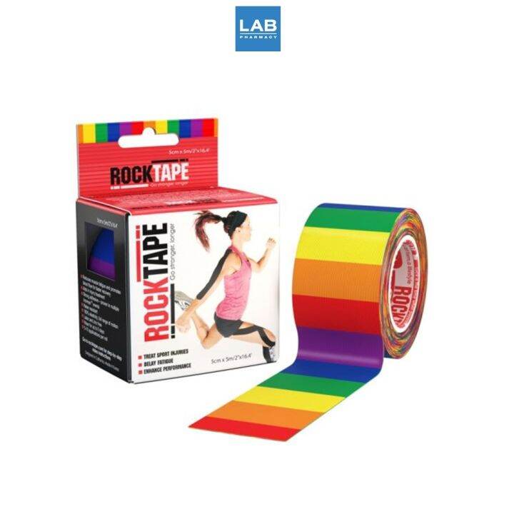 rocktape-rainbow-5cmx500cm-อุปกรณ์พยุงกล้ามเนื้อ-ลดปวด-และลดการบาดเจ็บของกล้ามเนื้อ