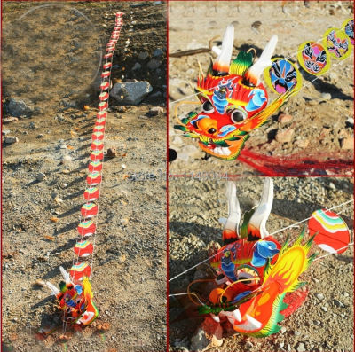 free shipping high quality Chinese traditional dragon kite 7m with handle line weifang kite big outdoor tartan hcxkite factory