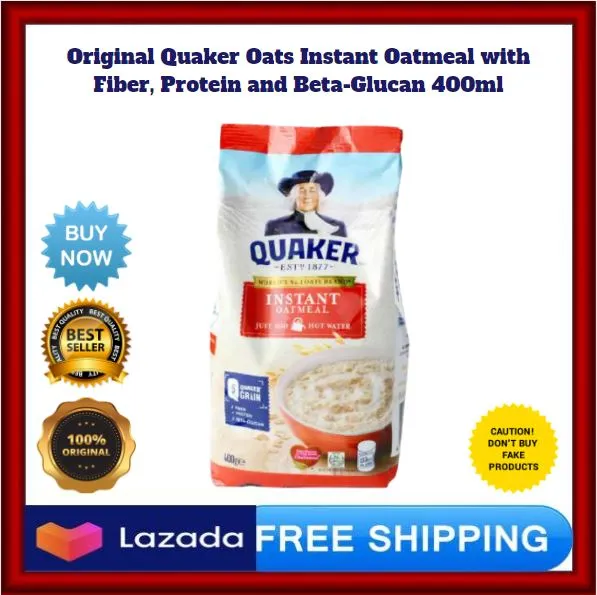 Original Quaker Oats Instant Oatmeal with Fiber, Protein and Beta