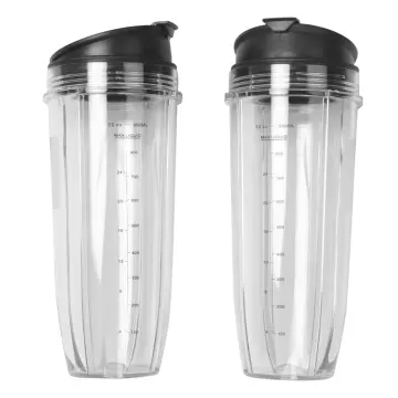 Replacement Nutri Ninja Blender Cups with lids 32,24 oz (LOT OF 2)