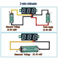 ；‘。、’ 0.36 Red Blue Digital LED Mini Display Module DC2.5V-32V DC0-100V Voltmeter Voltage Tester Panel Meter Gauge For Motorcycle Car