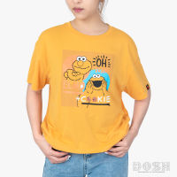 DOSH WOMENS CROPPED T-SHIRTS SESAME STREET เสื้อยืดทรงครอปหลวม ผู้หญิง FLSEWT1000-YE