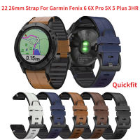 22 26มิลลิเมตร Quickfit สายนาฬิกาสำหรับ G Armin Fenix 6 6X Pro 5X 5บวก3HR 935 945 S60หนังแท้วงซิลิโคนนาฬิกาสายรัดข้อมือ