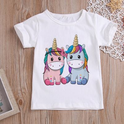 Unicorn T-Shirt For Kids Short Sleeve Round Neck T-Shirt Kids Fashion Unicorn Horse 100% Cotton Gildan