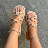 【YY】Beach Shoes Woman 2023 Summer Sandals Woman Non-Slip Casual Multi Color Shoes Fashion Solid Open Toe Sandals Daily Comfortable