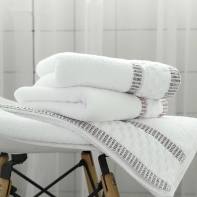 34x75cm 100% Cotton White Hand Towel Thicken Absorbent Soft Home Hotel Bathroom For Adult