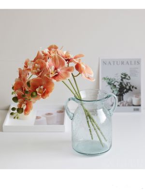 【cw】 1 Bundle 5 Heads PlasticOrchid Vases for HomeWeddingPlantsGiftsArtificial Flowers 【hot】