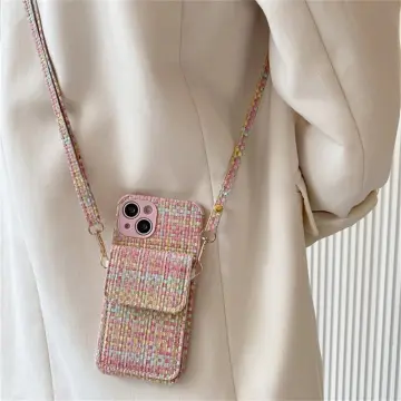 For iPhone 13 14 Pro Max 12 11 Bling Glitter Wallet Crossbody Chain Strap  Case