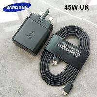 KOLT Digital} ที่ชาร์จ Samsung 45W,อะแดปเตอร์ชาร์จเร็วสุดปลั๊กแบบอังกฤษ1.8เมตรสาย C Galaxy S20 S21 S23 Note 20 Ultra Z พับได้4 3 2