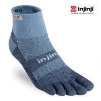 ถุงเท้า injinji ถุงเท้าวิ่ง ถุงเท้ากีฬา TRAIL MW MiniCrew POWDER BLUE ถุงเท้าข้อสั้น / ถุงเท้า 5 นิ้ว สีฟ้า ถุงเท้าแยกนิ้ว