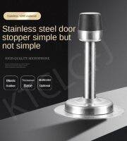 Rubber Wall Mounted Door Stopper Stainless Steel Door Stops Holder Catch Floor Fitting With Screws Bedroom Home Hardware Door Hardware Locks