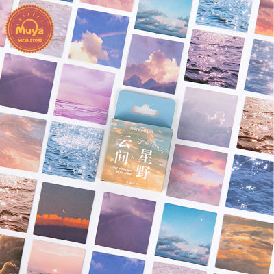 MUYA 46 Pcs/Box Natural Scenary Stickers for Journal Sky Ocean Stickers DIY Scrapbooking